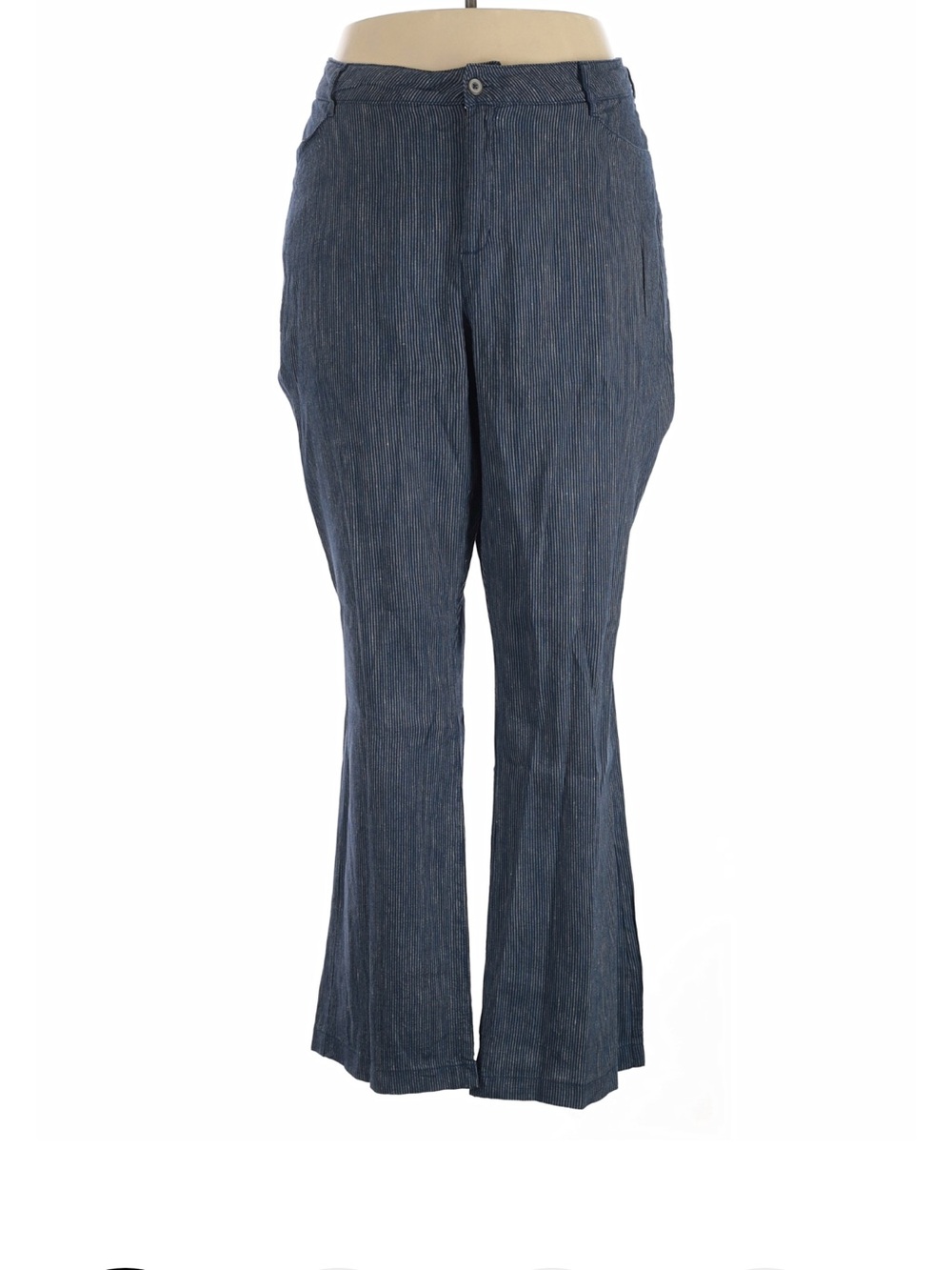 NYDJ Dark Blue Pinstripe Flare Jeans